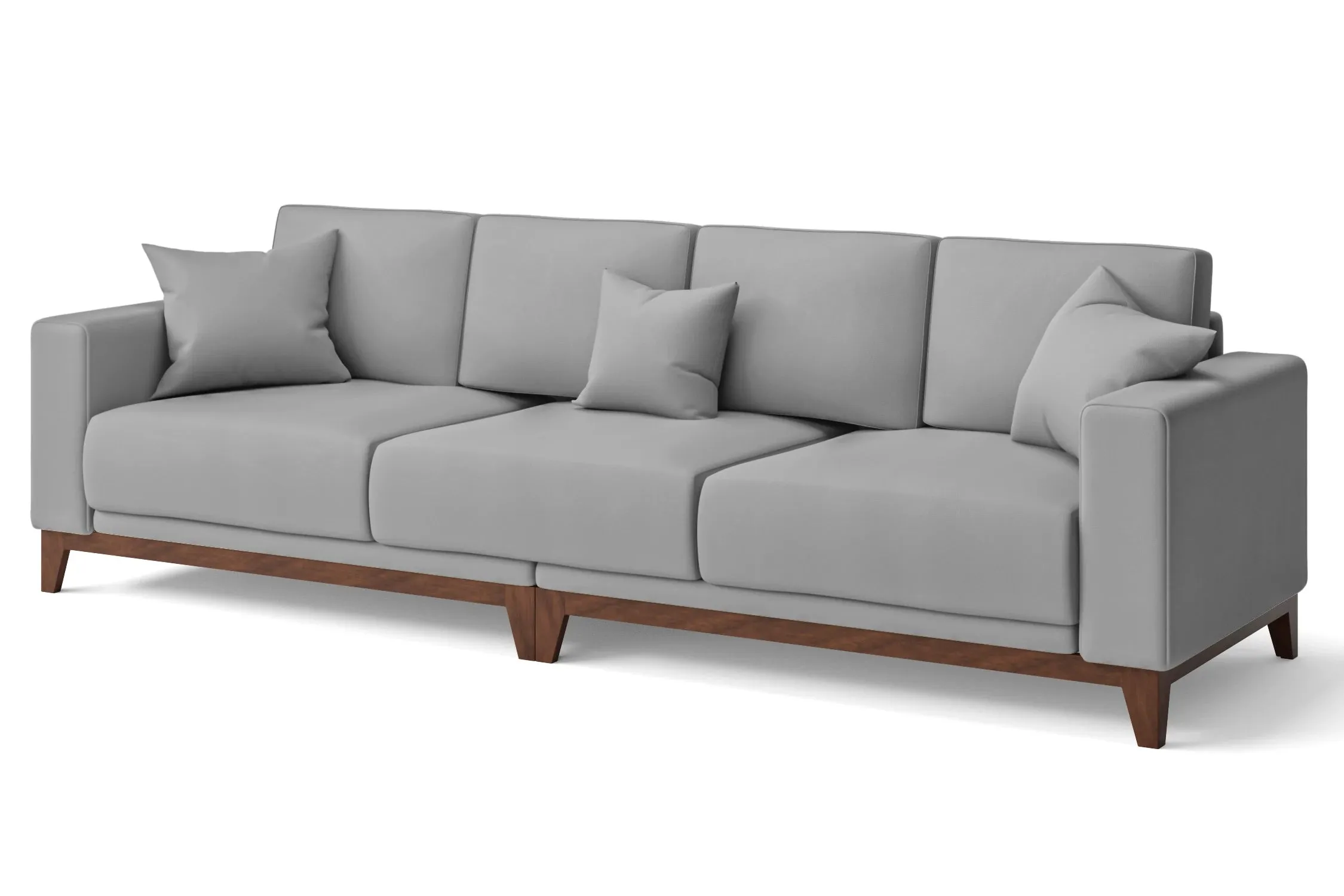 Lucca 4 Seater Sofa Grey Leather