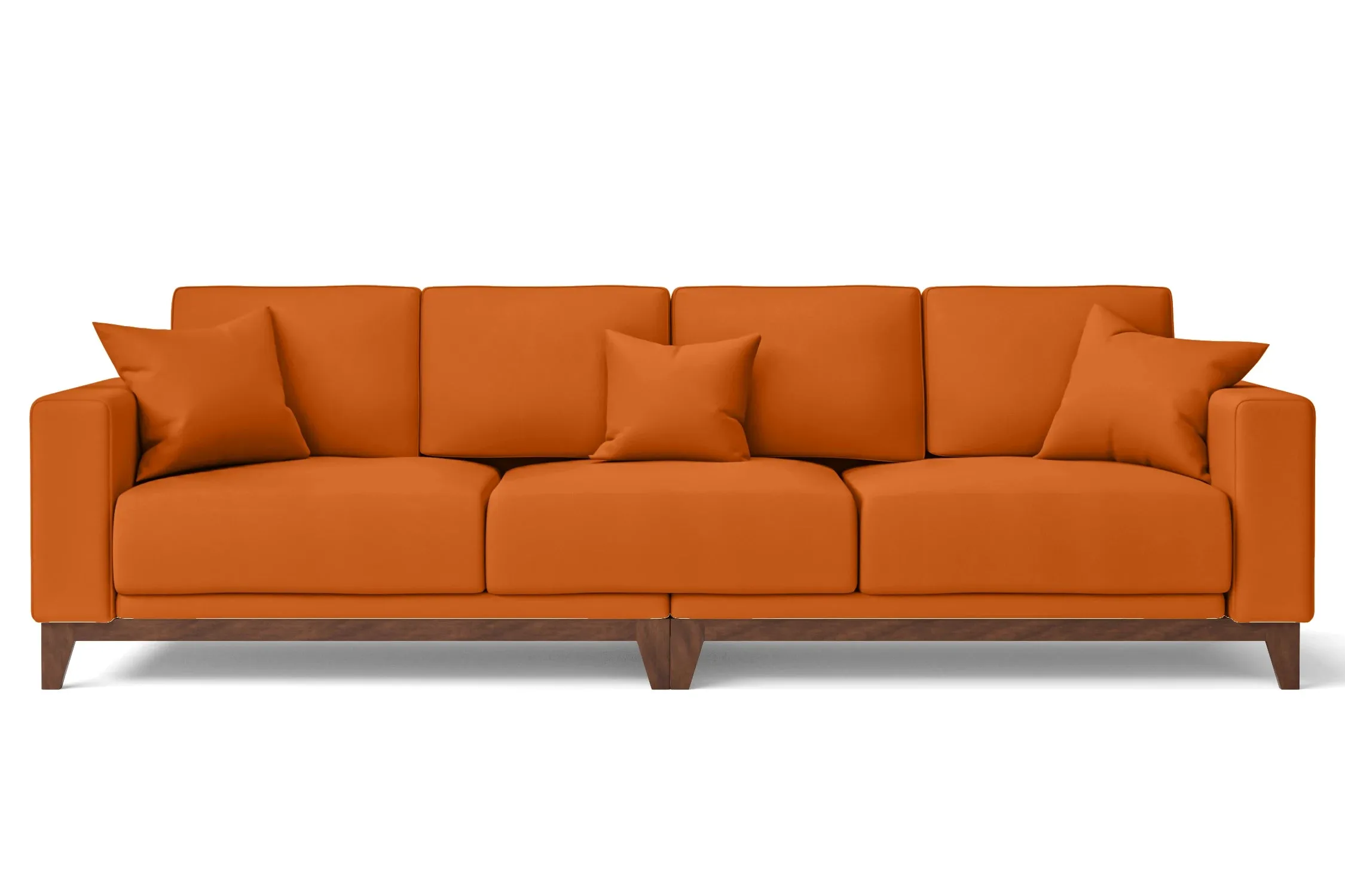 Lucca 4 Seater Sofa Orange Leather