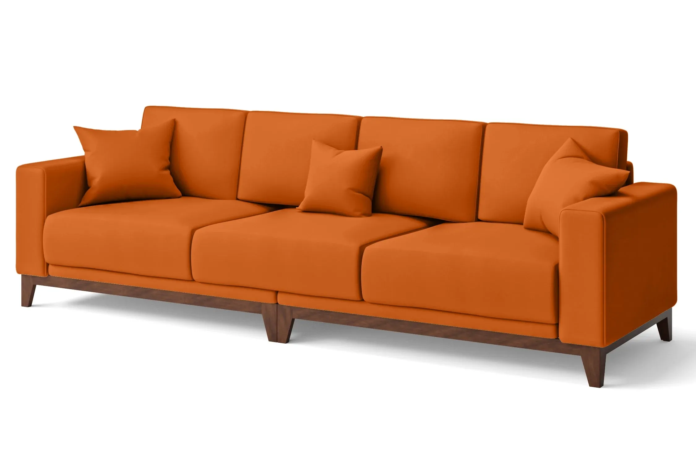 Lucca 4 Seater Sofa Orange Leather