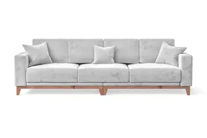 Lucca 4 Seater Sofa White Velvet