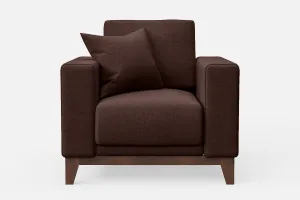 Lucca Armchair Coffee Brown Linen Fabric