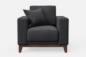 Lucca Armchair Dark Grey Linen Fabric