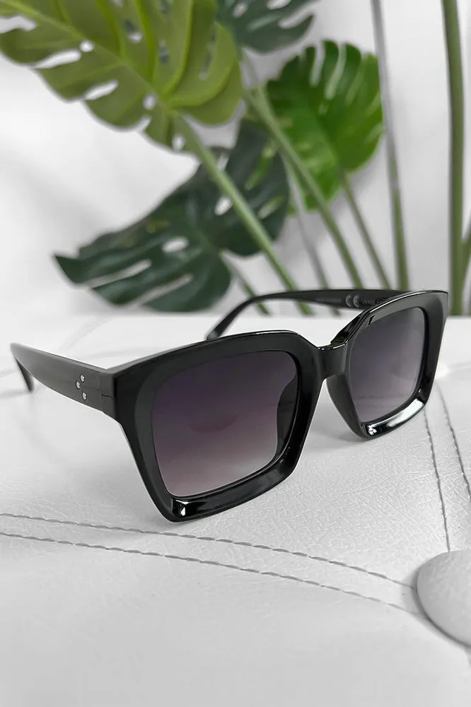 Matte Finish Squared Off Sunglasses