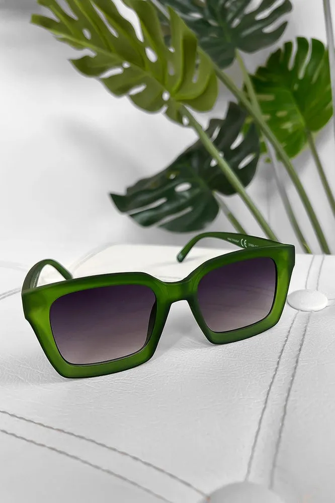 Matte Finish Squared Off Sunglasses