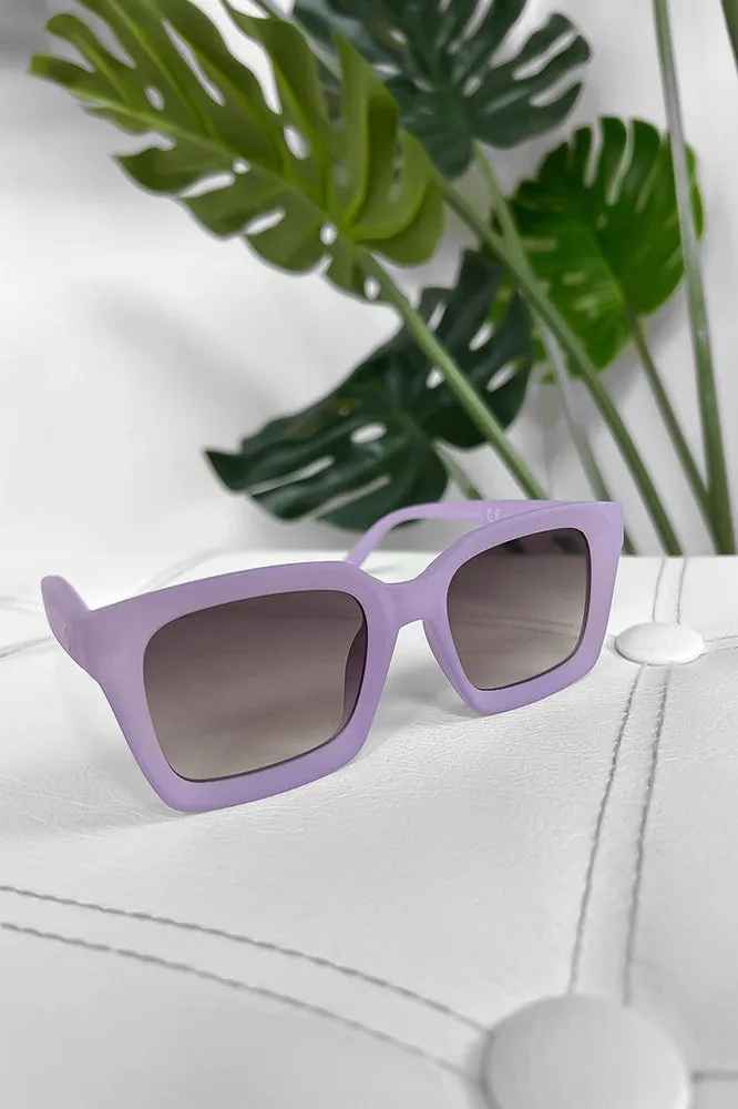 Matte Finish Squared Off Sunglasses