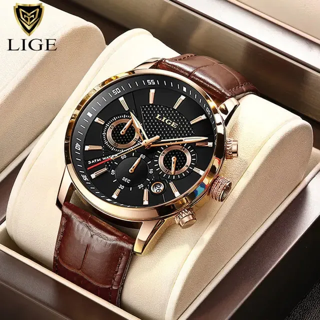 Men's Luxury Leather Quartz Watch