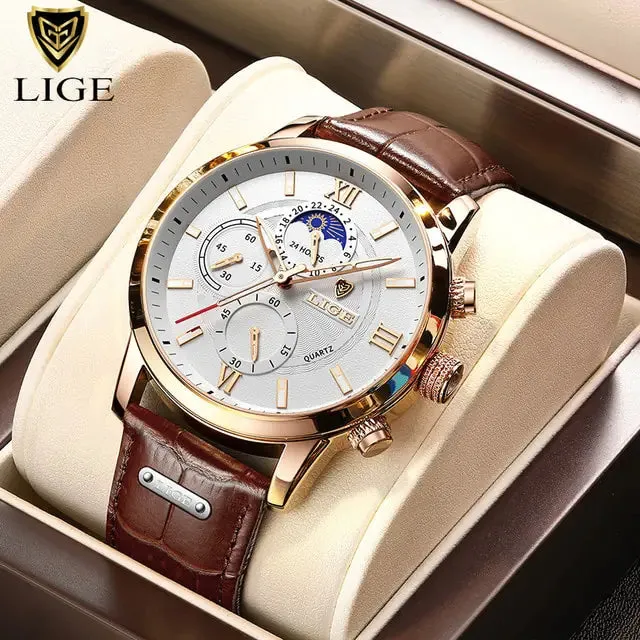 Men's Luxury Leather Quartz Watch