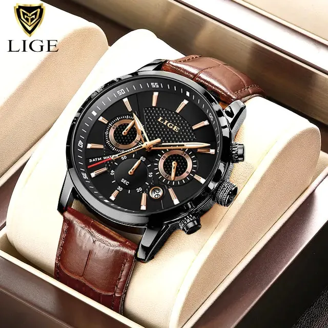 Men's Luxury Leather Quartz Watch