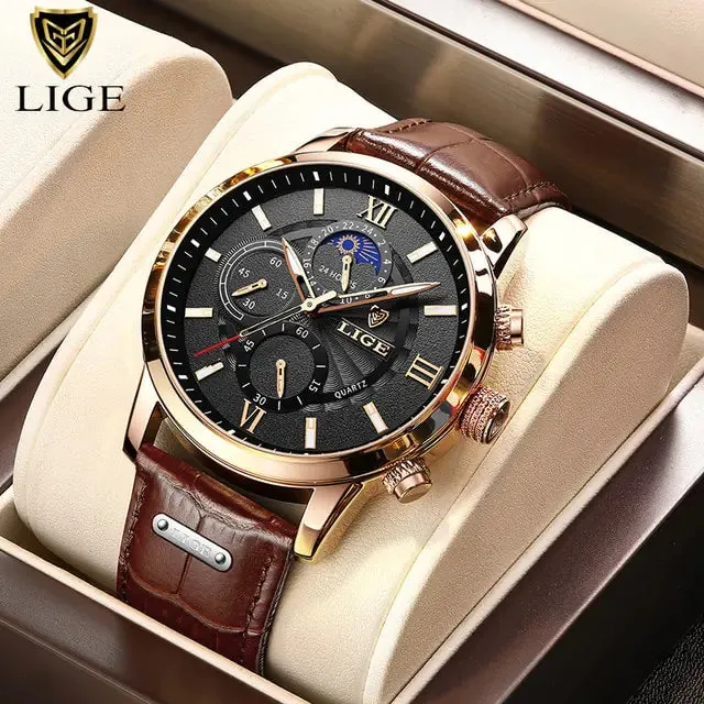 Men's Luxury Leather Quartz Watch