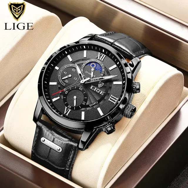 Men's Luxury Leather Quartz Watch