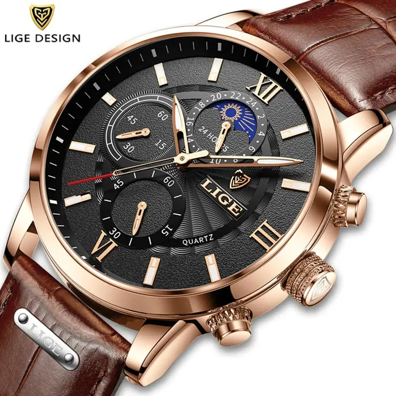 Men's Luxury Leather Quartz Watch