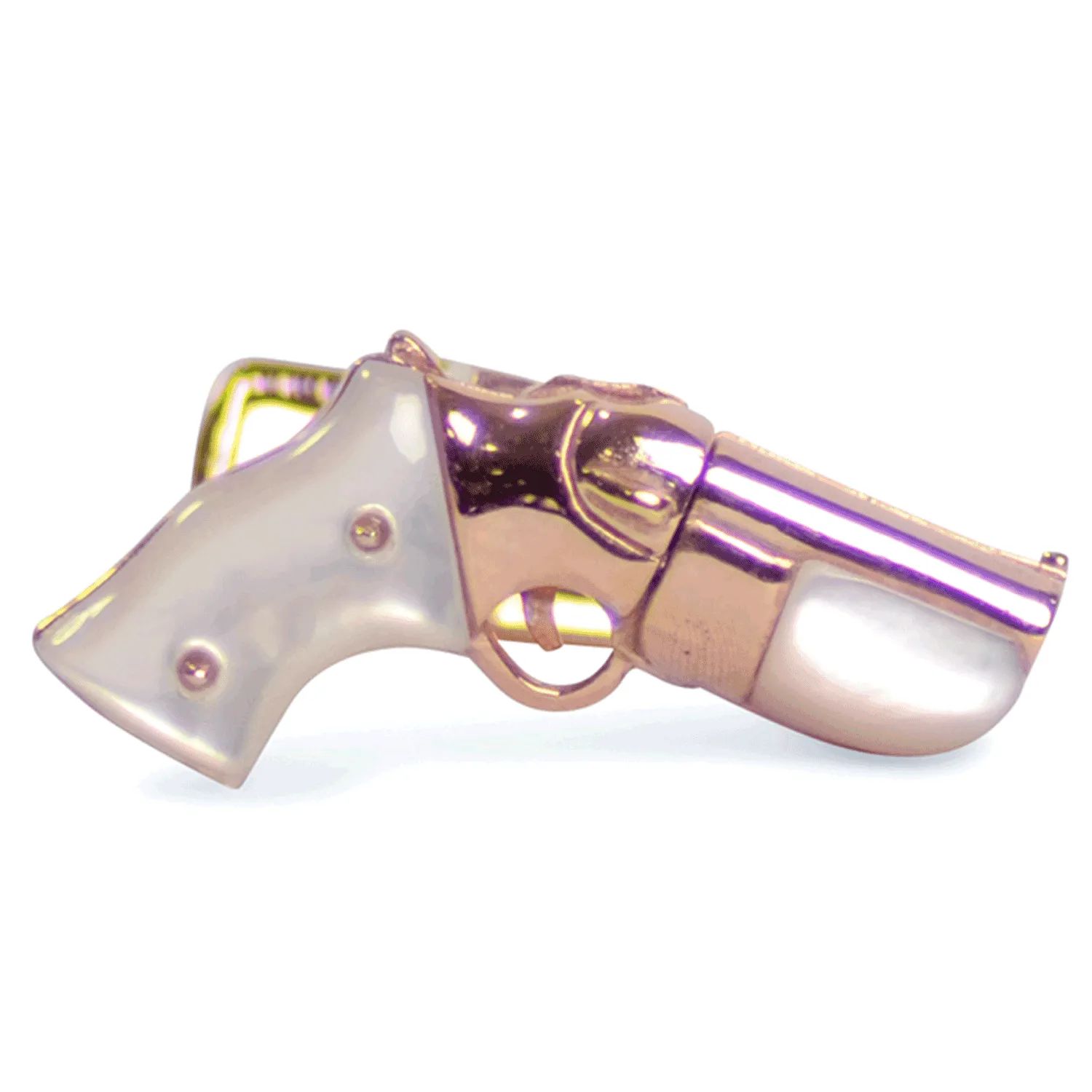 Mother of Pearl Rose Gold Revolver Cufflinks