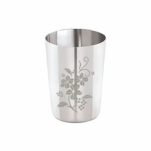 Neelam Stainless Steel 7 22G Laser Etching Neelam Glass, 300 ml, Silver