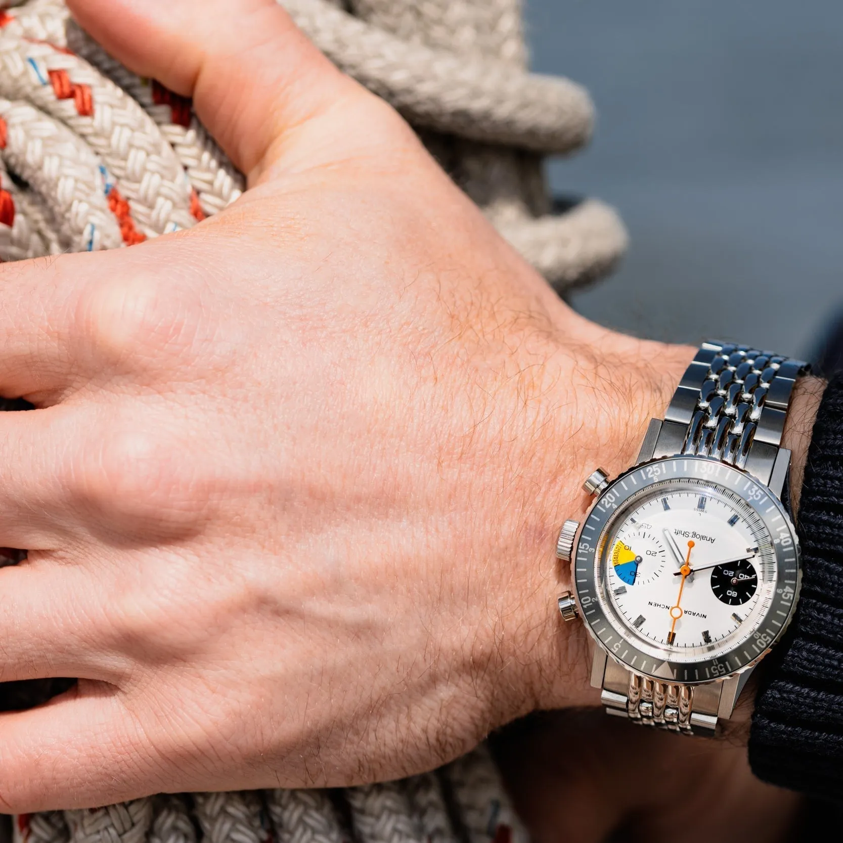 Nivada Grenchen X Analog:Shift Chronomaster 'Big Eye' Yachting Limited Edition