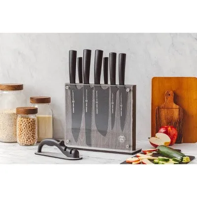 Open Box - Schmidt Brothers Cutlery 9pc Jet Black Series Knife Block Set