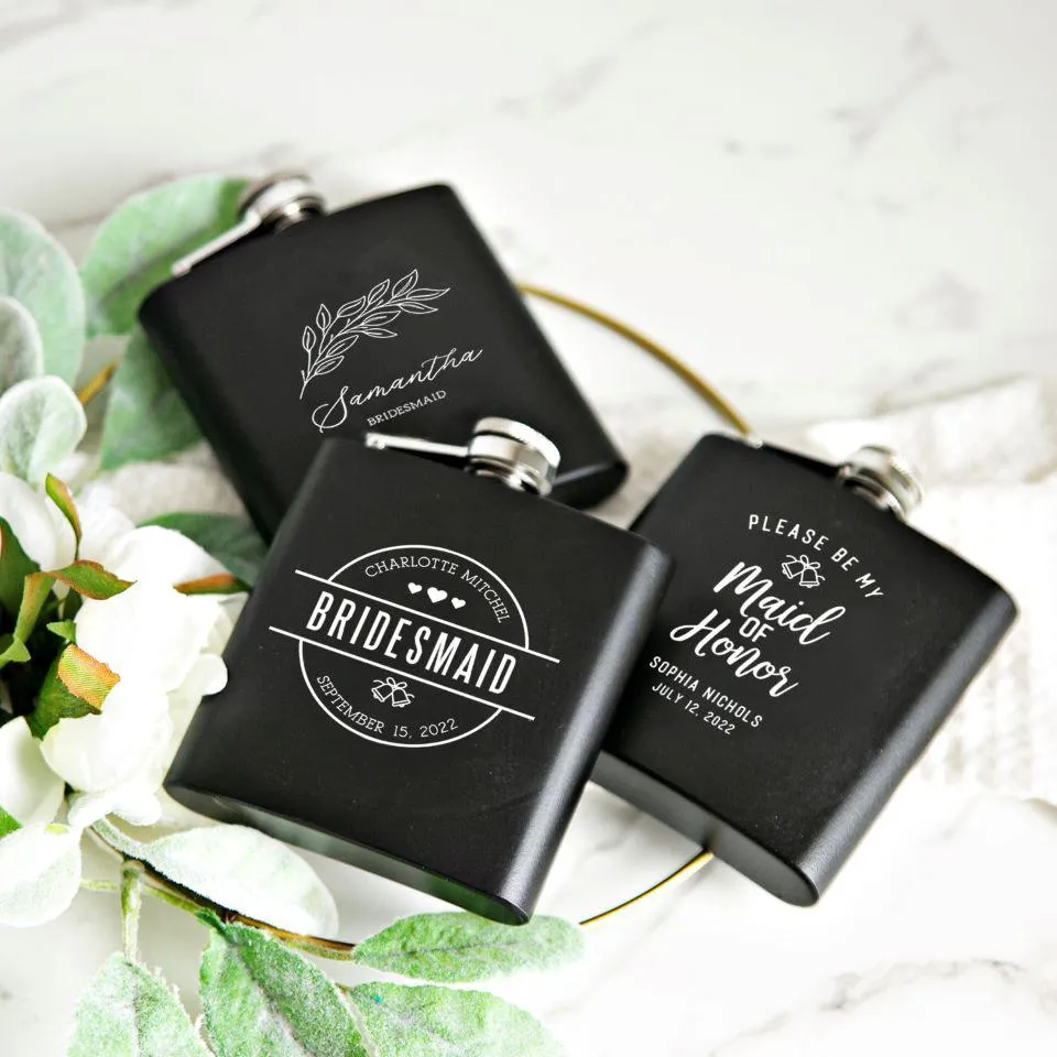 Personalized  Bridesmaid Proposal Flasks