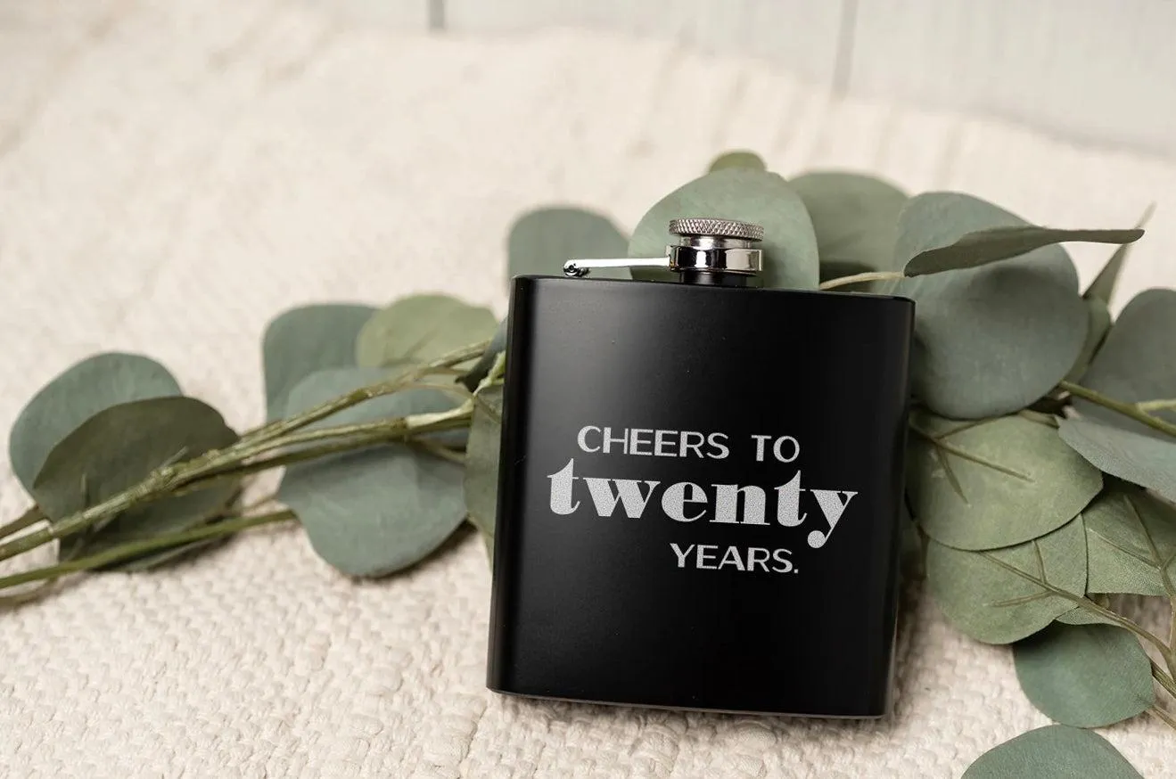 Personalized Cheers Birthday Matte Black Flask