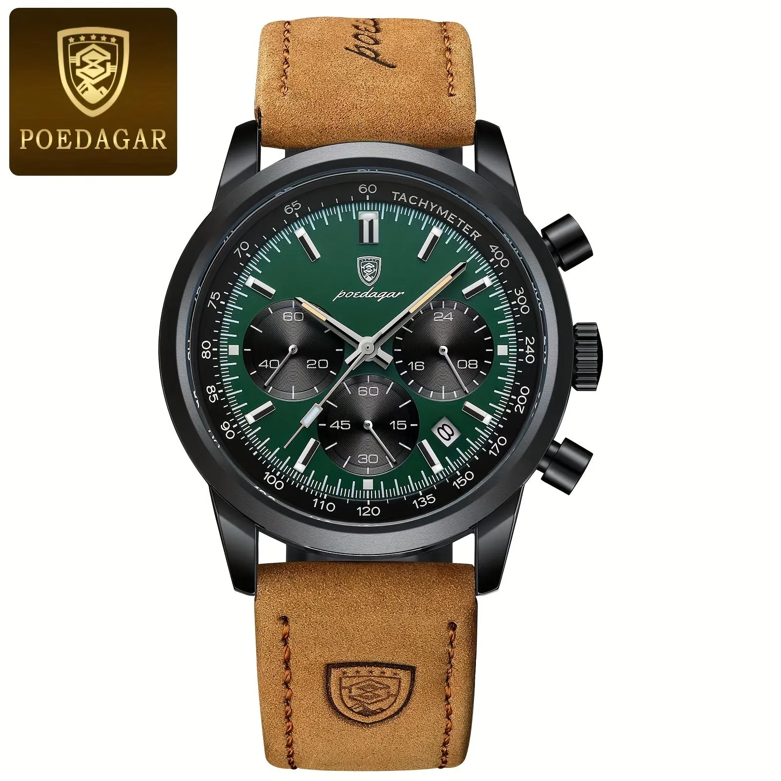 POEDAGAR Students Quartz Watch Waterproof Luminous Calendar for Men Perfect Gift