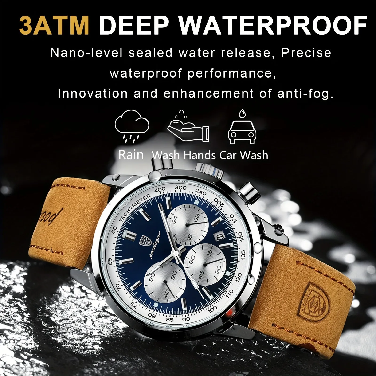 POEDAGAR Students Quartz Watch Waterproof Luminous Calendar for Men Perfect Gift