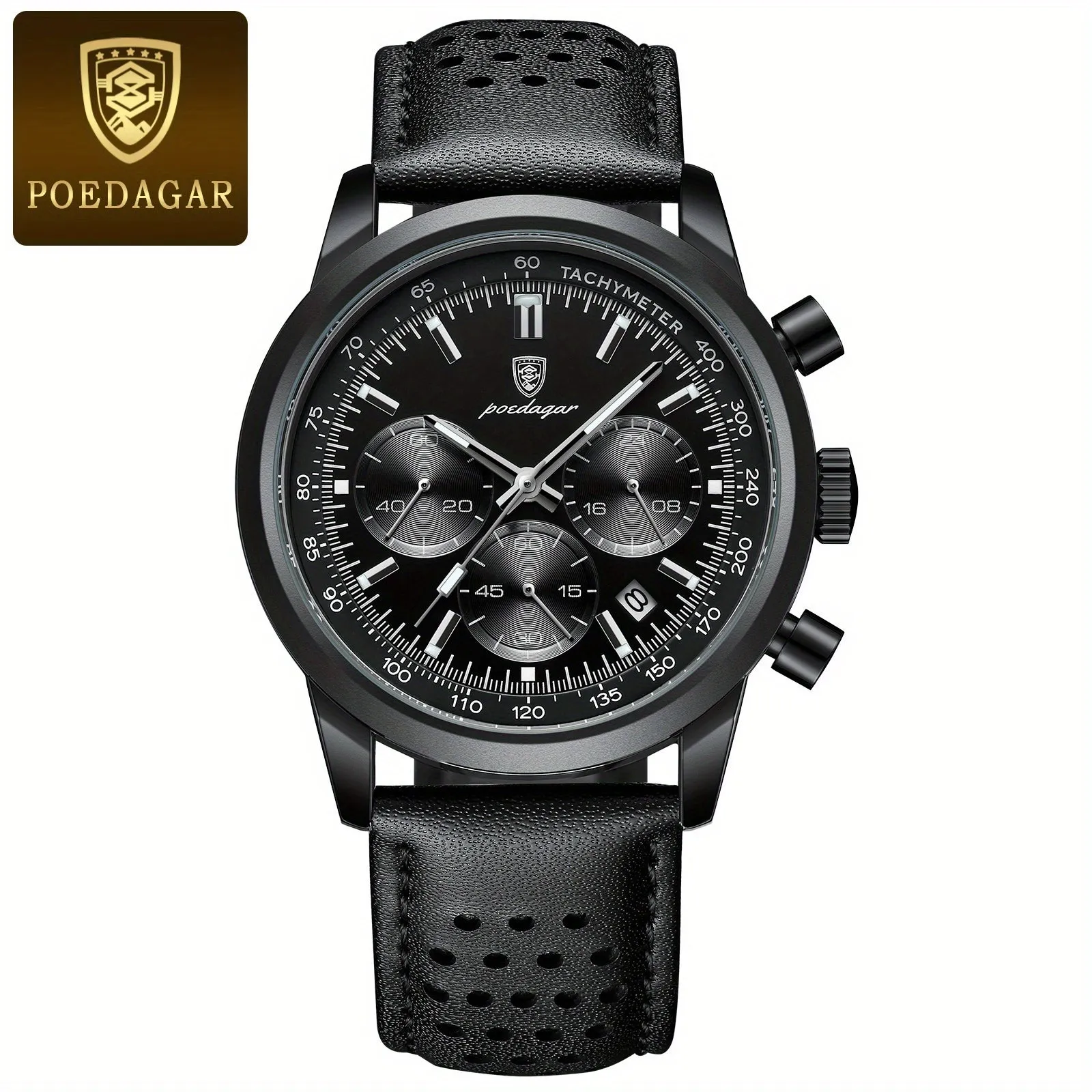 POEDAGAR Students Quartz Watch Waterproof Luminous Calendar for Men Perfect Gift