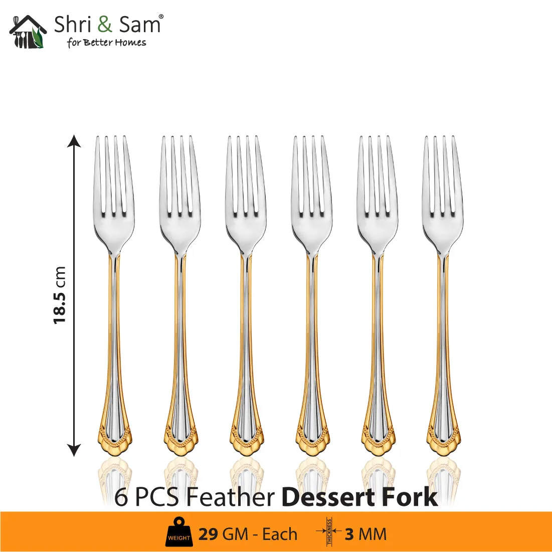 Stainless Steel 24 PCS Cutlery Set with Dessert Soup Spoon Feather