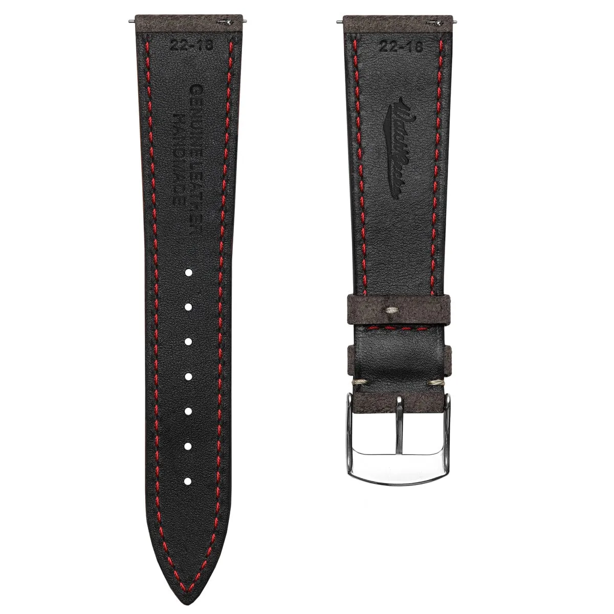 Stanton Conceria Opera Suede Padded Watch Strap - Dark Brown