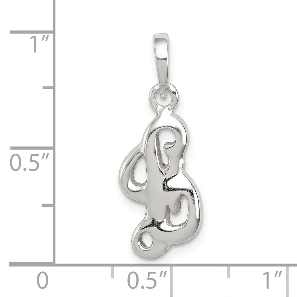 Sterling Silver Polished Initial L Pendant