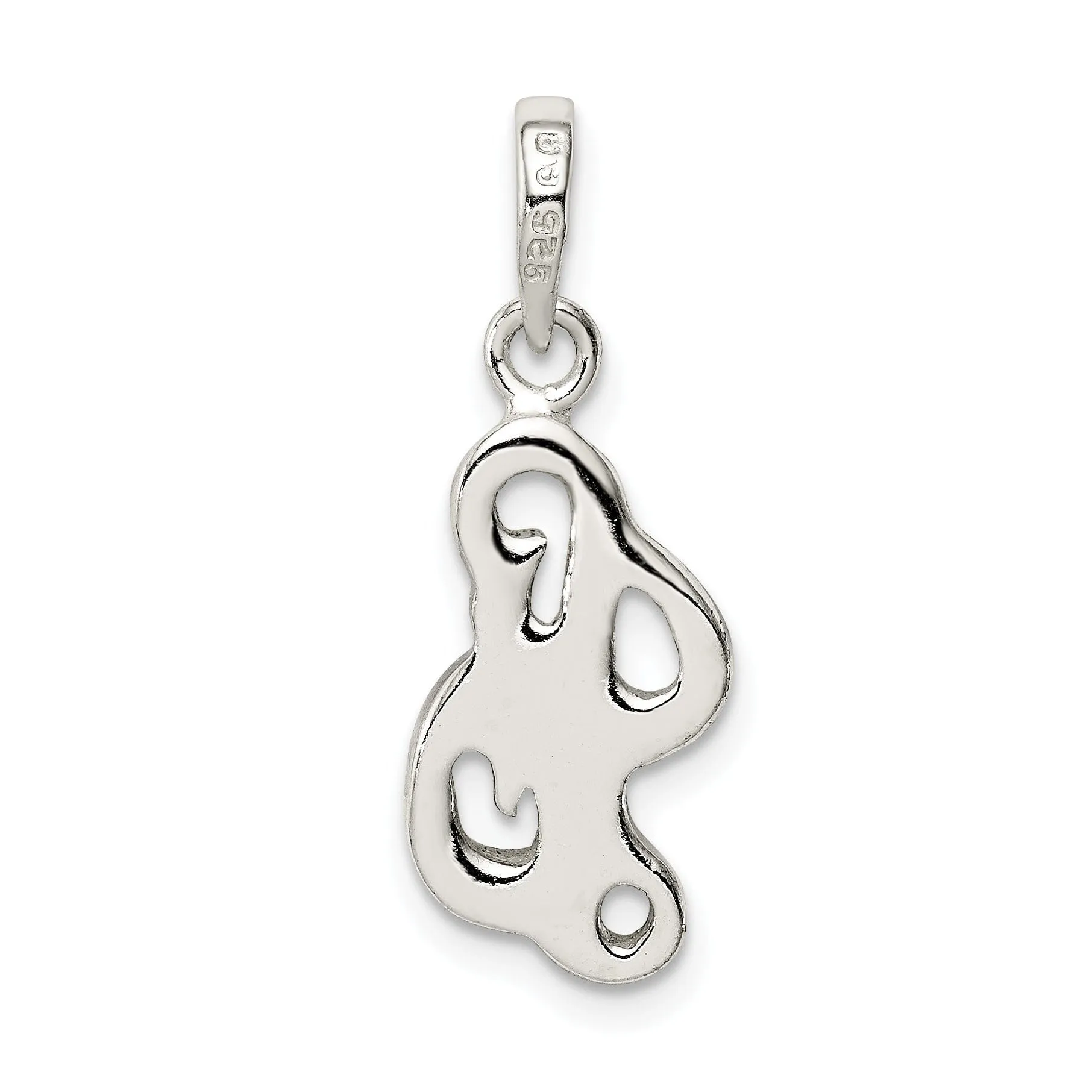 Sterling Silver Polished Initial L Pendant