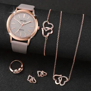 Stylish 6pcs Womens Watch  Jewelry Set  Perfect Gift for Mom