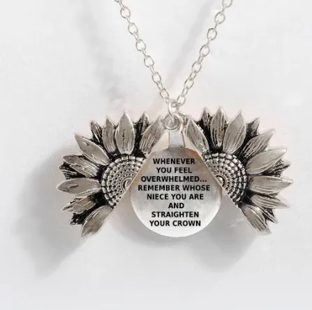 Sunflower Double-layer Lettering Necklace