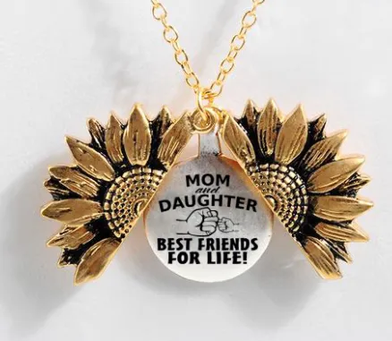 Sunflower Double-layer Lettering Necklace