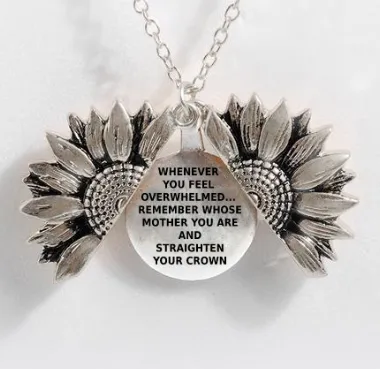 Sunflower Double-layer Lettering Necklace