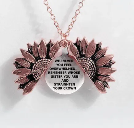 Sunflower Double-layer Lettering Necklace