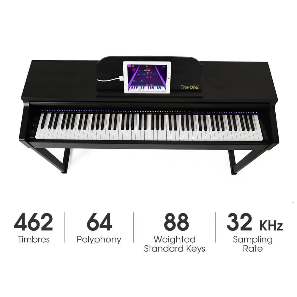 The ONE PLAY Smart Piano, 88 Keys Graded Hammer Action Weighted Piano with Bluetooth for Beginners