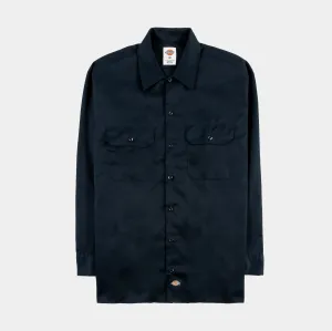 Twill Work Mens Long Sleeve Shirt (Navy)