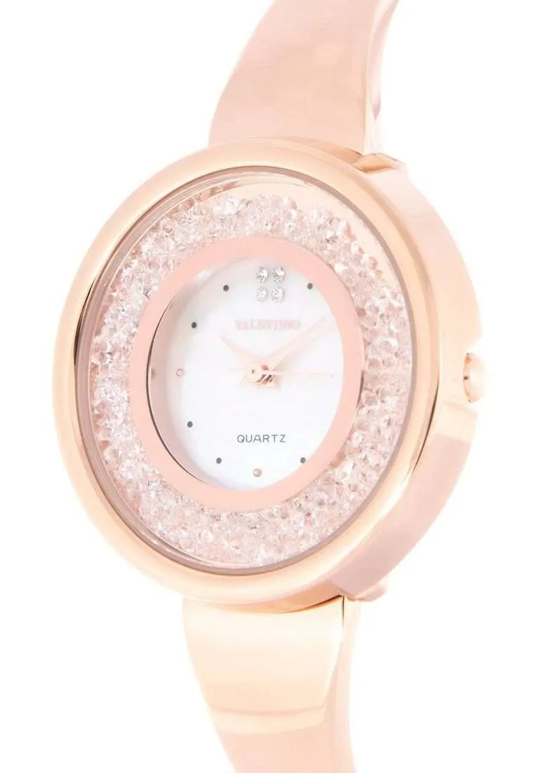 Valentino 20122149-ROSE MOP DIAL Rose Gold Fashion Metal Band Watch for Women