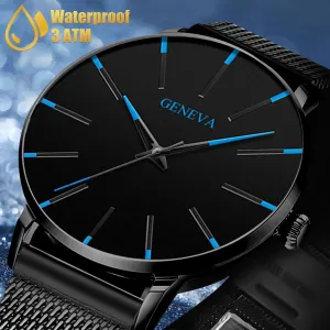 Waterproof Men's Watch Stainless Steel Quartz Analog Wristwatches Sport Fashion