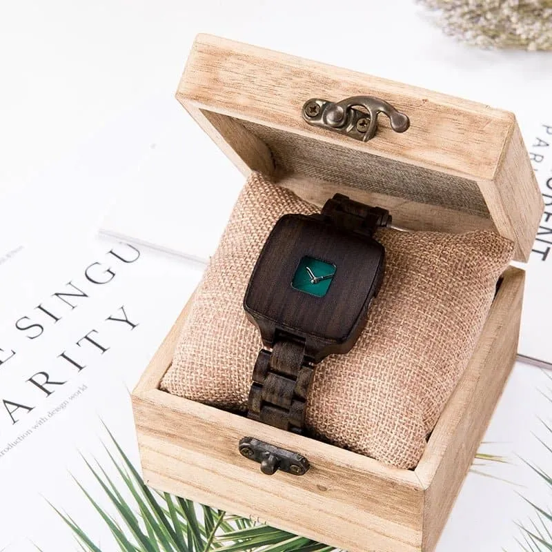 Women Wood Watches - BOBO BIRD Luxury Square Wooden Watch