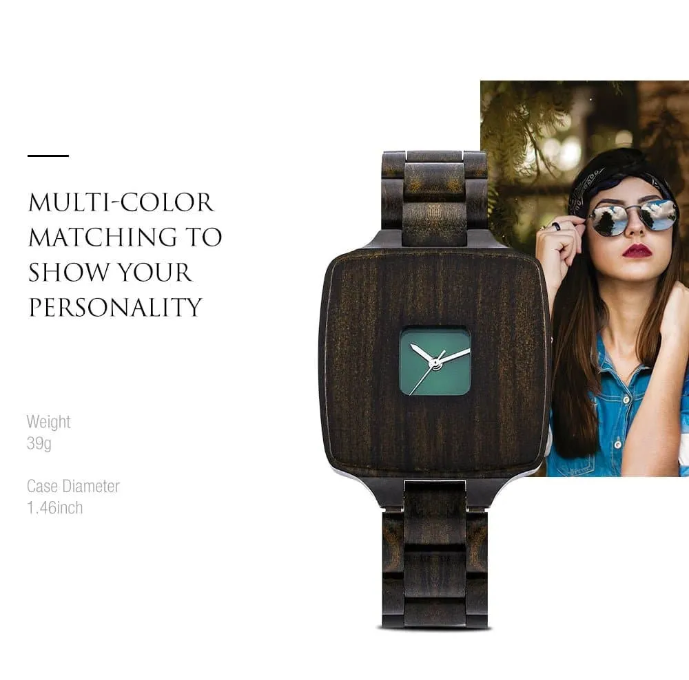 Women Wood Watches - BOBO BIRD Luxury Square Wooden Watch